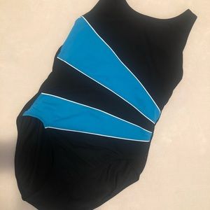 Black & Blue Speedo One Piece Bathing Suit